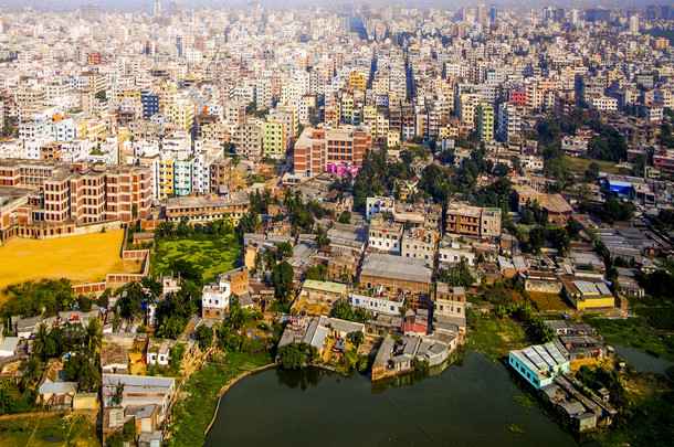 空中的孟加拉国达卡