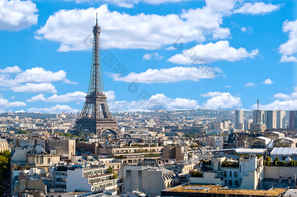 巴黎，埃菲尔铁塔与全景
