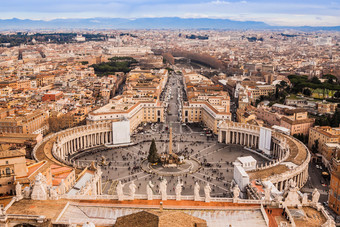 罗马，意大利。在梵蒂冈的圣彼得广场图片