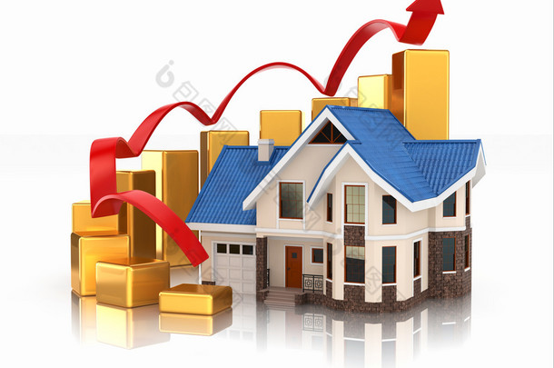 房地产市场房子和图的增长.