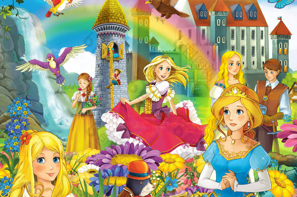 童话故事糊了-城堡-骑士和仙女