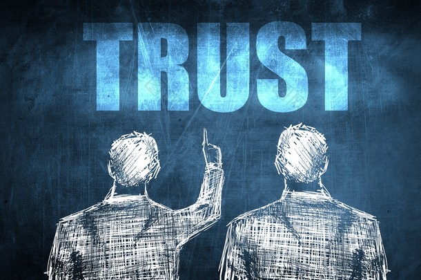 两个成功的商人显示信任、 业务概念