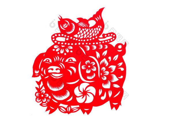 中国民间<strong>剪纸</strong>-猪<strong>鱼</strong>护理