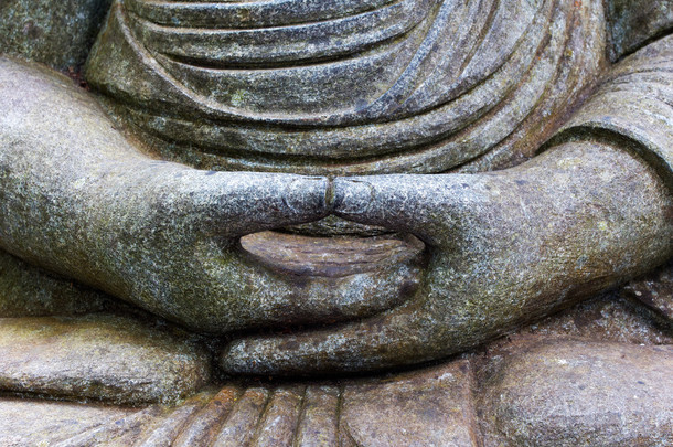 佛陀在莲花位置的手