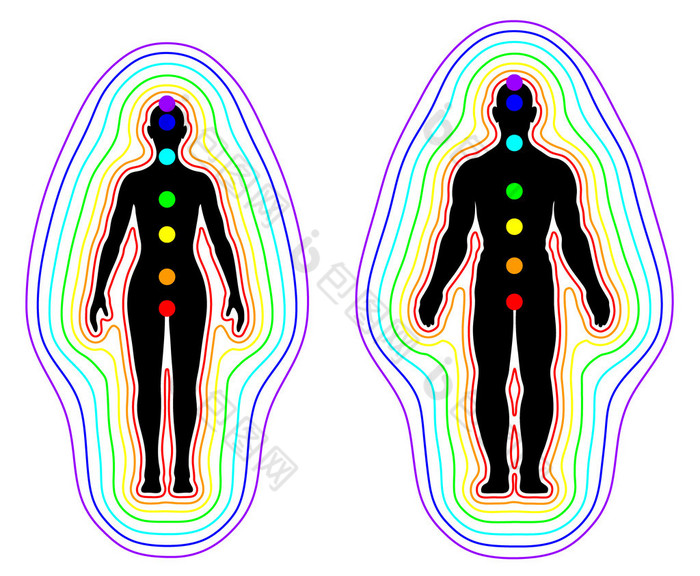 光环和脉轮上白色背景-插图