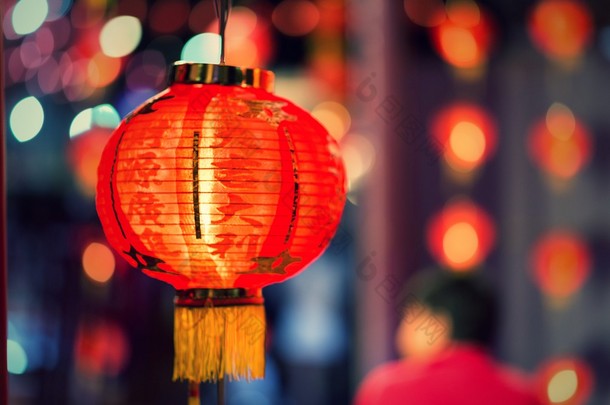 灯的中国新的一年，中国的灯笼