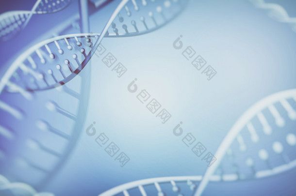 Dna 双<strong>螺旋</strong>结构<strong>抽象</strong>背景。3d 渲染