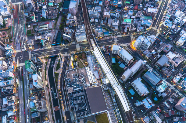 城市景观的东京鸟瞰图