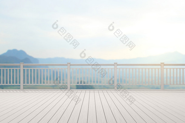 阳台和露台的模糊自然背景