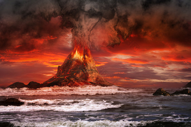火山在海上