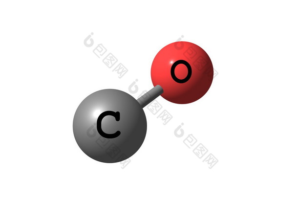 一<strong>氧化</strong>碳分子结构上白色孤立