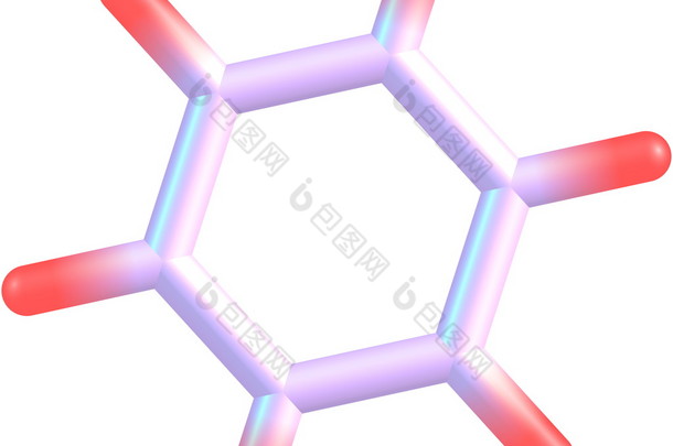 苯分子的结构，在白色背景上