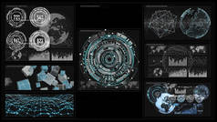 3d 渲染数字图表和图形全息屏幕