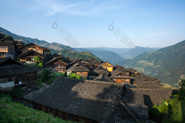 Zhuang ethnic minority village in Guangxi Province, China.