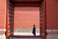 独自在故宫，北京，中国