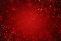 红色假日圣诞节背景与雪花和明星