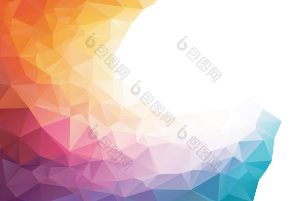 Colorful rainbow polygon background or frame