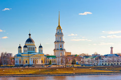 城市的建筑雷宾斯基，俄罗斯的美丽的景色