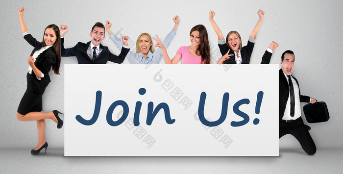 Join us word on banner