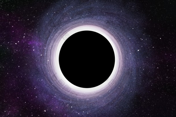 巨大的黑洞在星系中心-3d 呈现数码<strong>插图</strong>