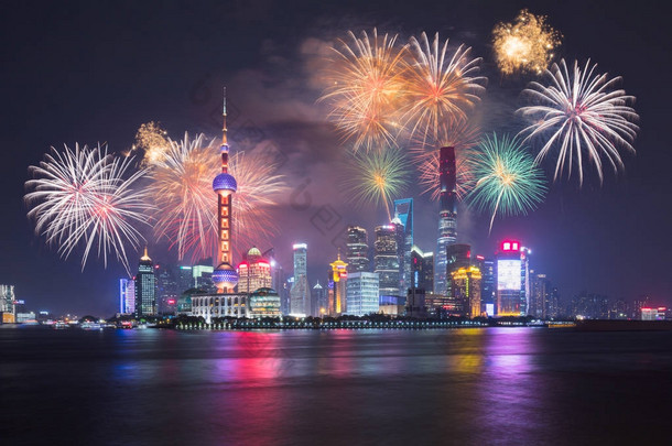 美丽的夜晚<strong>上海城市</strong>景观