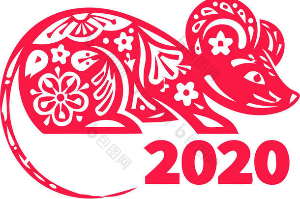 中国新年老鼠2020黄道带日历
