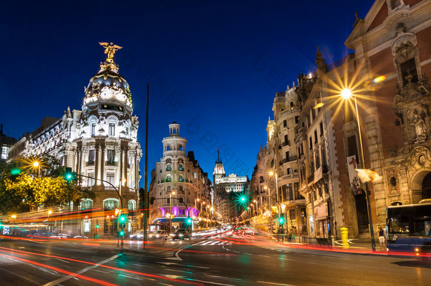 在马德里，西班牙，欧洲通过格兰.