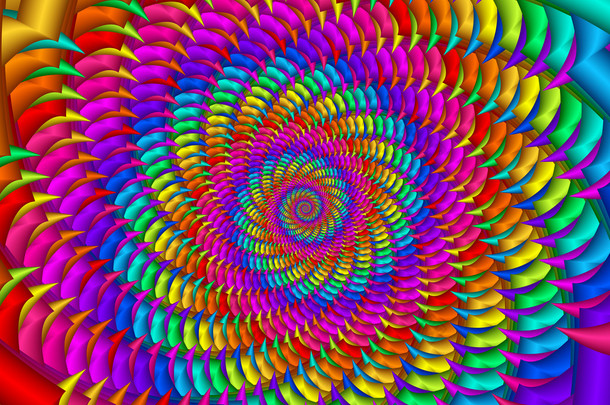 迷幻彩虹螺旋纹理背景