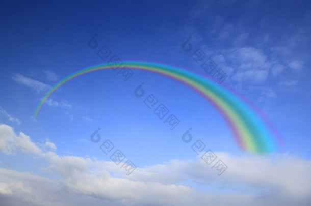 蓝天中的彩虹和<strong>云彩</strong>