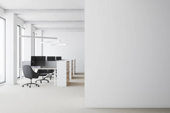 白色开放空间办公室, 墙壁图片