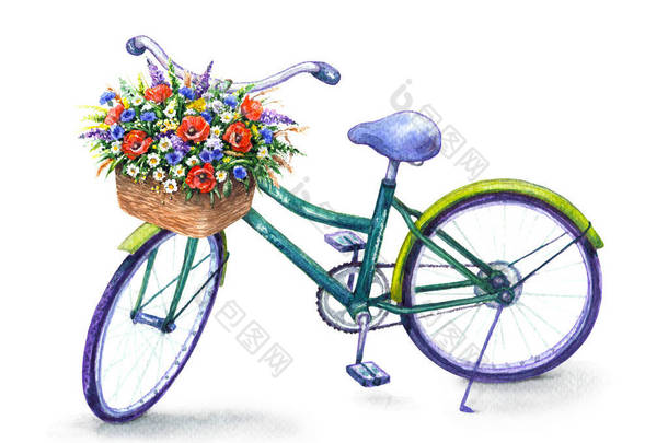 自行车与野花篮子
