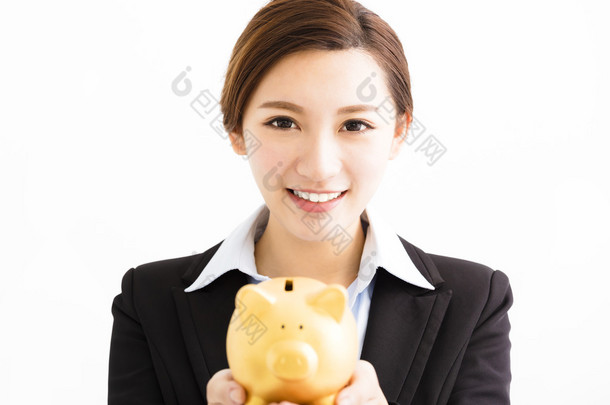 微笑女人显示小猪银行业务