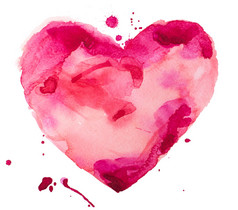 水彩的心。概念 — — 爱、 关系、 艺术、 绘画