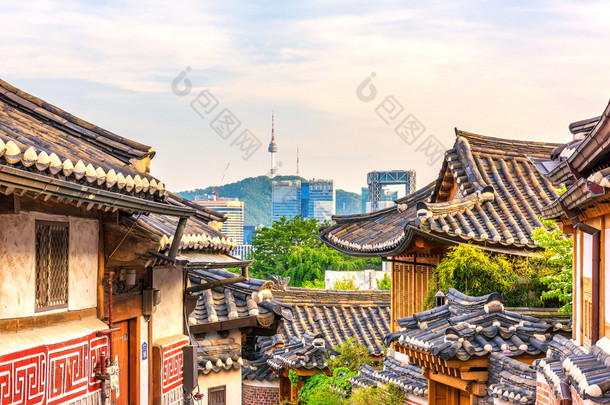 韩国首尔Bukchon Hanok<strong>村</strong>.