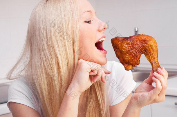 女人吃鸡