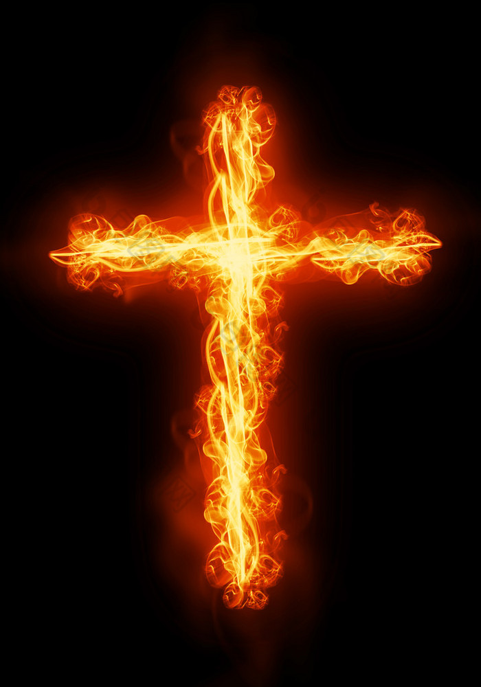 十字架在火中燃烧