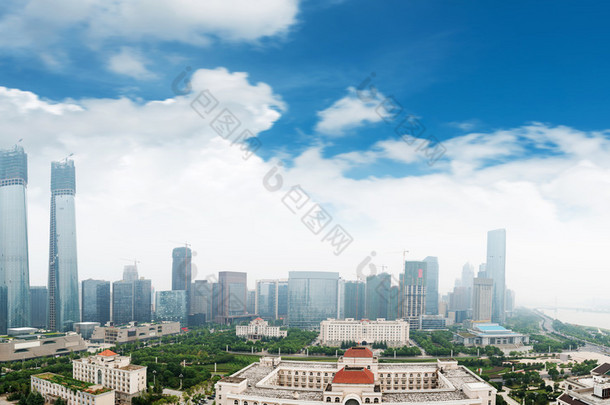 中国城市深圳的鸟瞰图