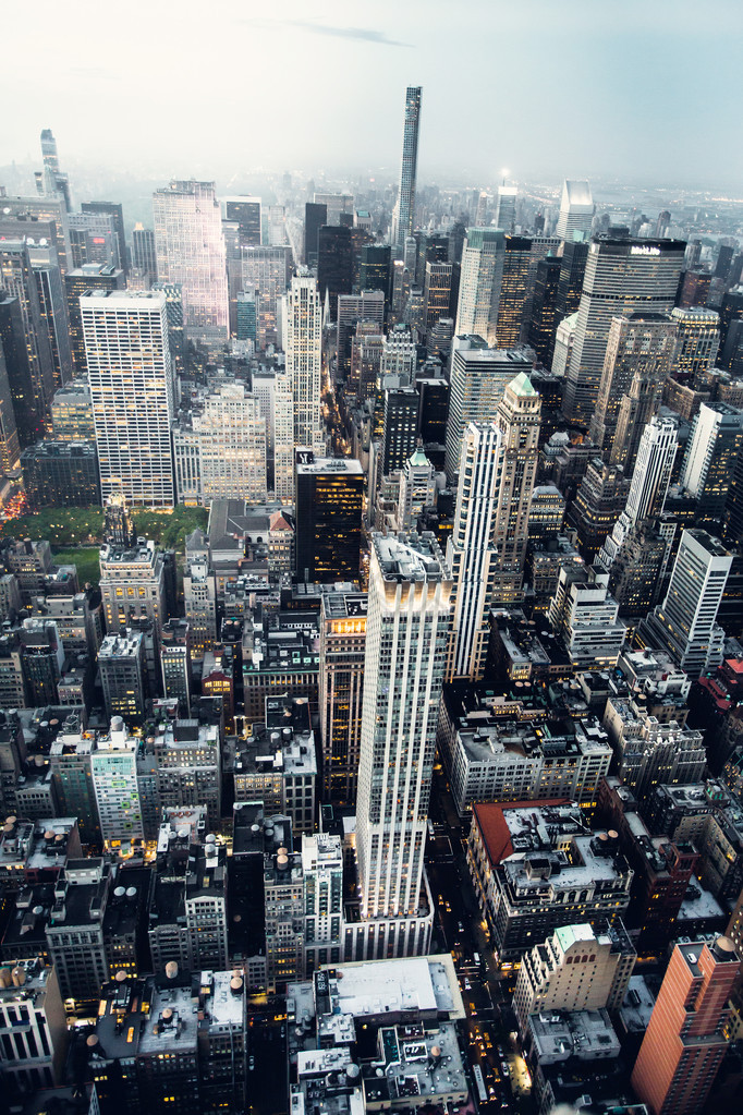 曼哈顿天际线的美丽鸟瞰图