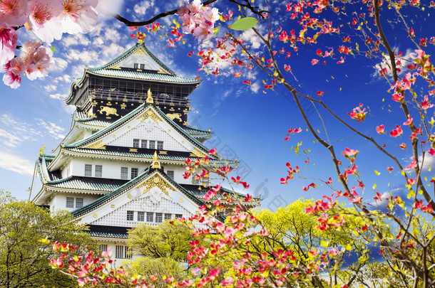 大阪城堡在大阪，日本.