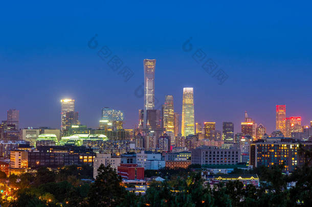 中国首都北京的天际线