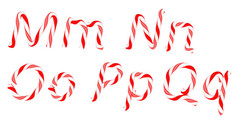 糖蔗字体 m-q 字母隔离