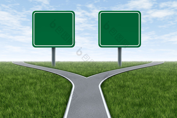 两个选项具有空白道路标志