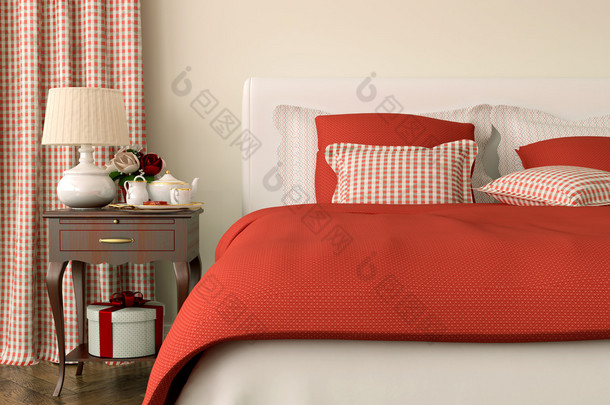 卧室红色装饰