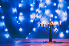 犹太烛台与蜡烛 