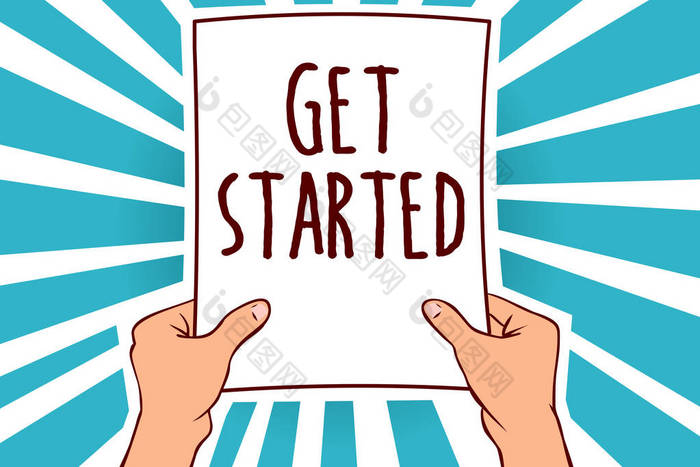 文字写入文本开始要求某人开始任务或过程的