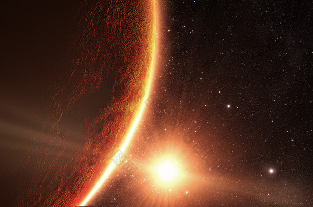 从空间在金星上看到的日出