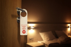 Do not disturb - hotel room interior