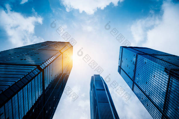 在深圳的商业<strong>建筑</strong>的低角度视图
