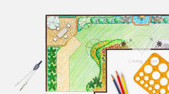 建筑系学生设计项目后院花园及庭院平面图