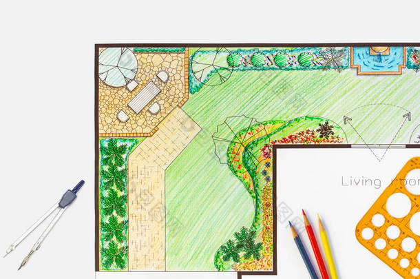 建筑系学生设计项目后院花园及庭院<strong>平面图</strong>